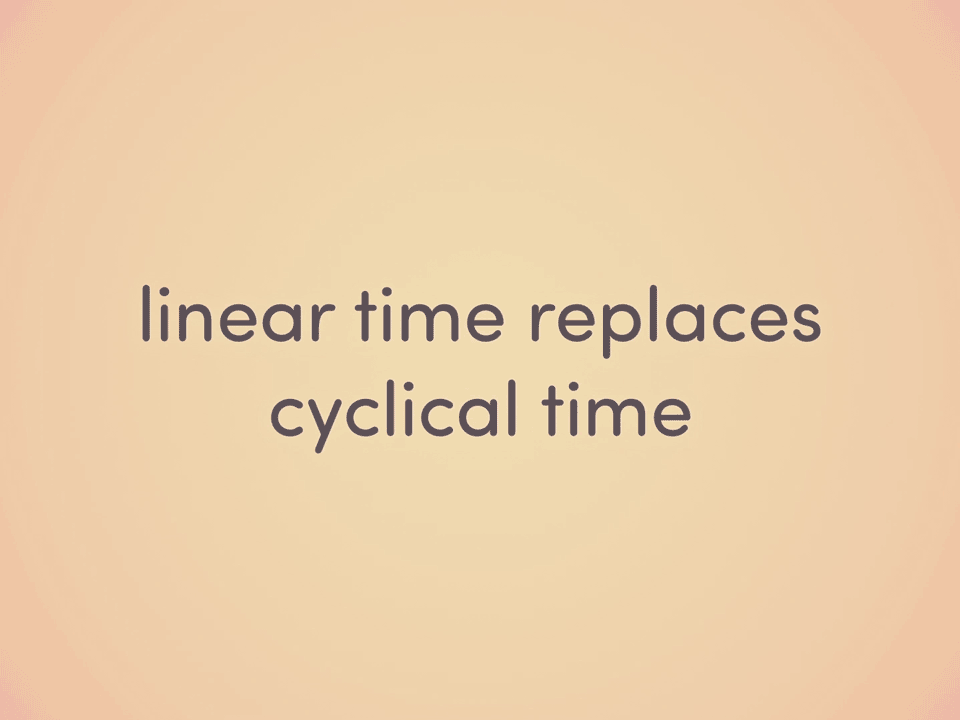 linear time replaces cyclical time animation
